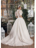 High Neck Ivory Lace Wedding Dress